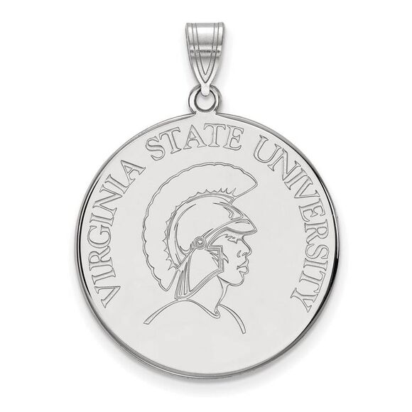 14k White Gold Virginia State XL Disc Pendant